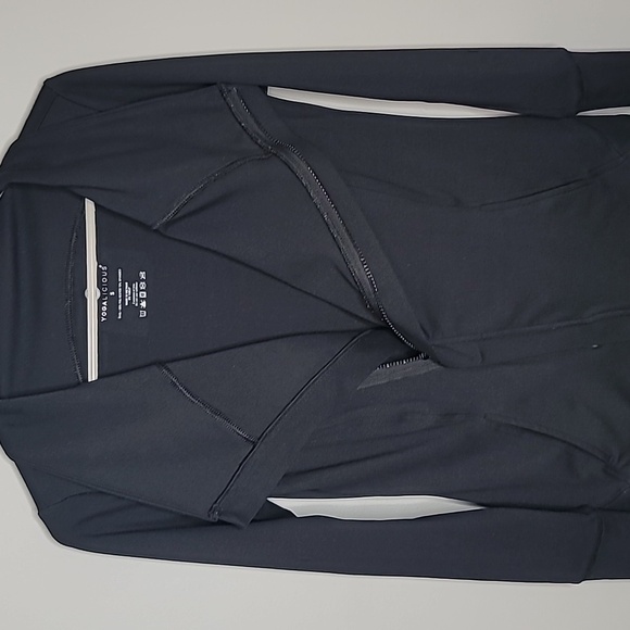 YOGALICIOUS size small womens black stretch jersey knit jacket - Picture 8 of 11